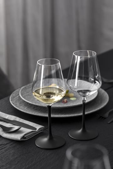 4 Copas de vino blanco Manufacture Rock 38 cl - transparente-negro - Villeroy & Boch