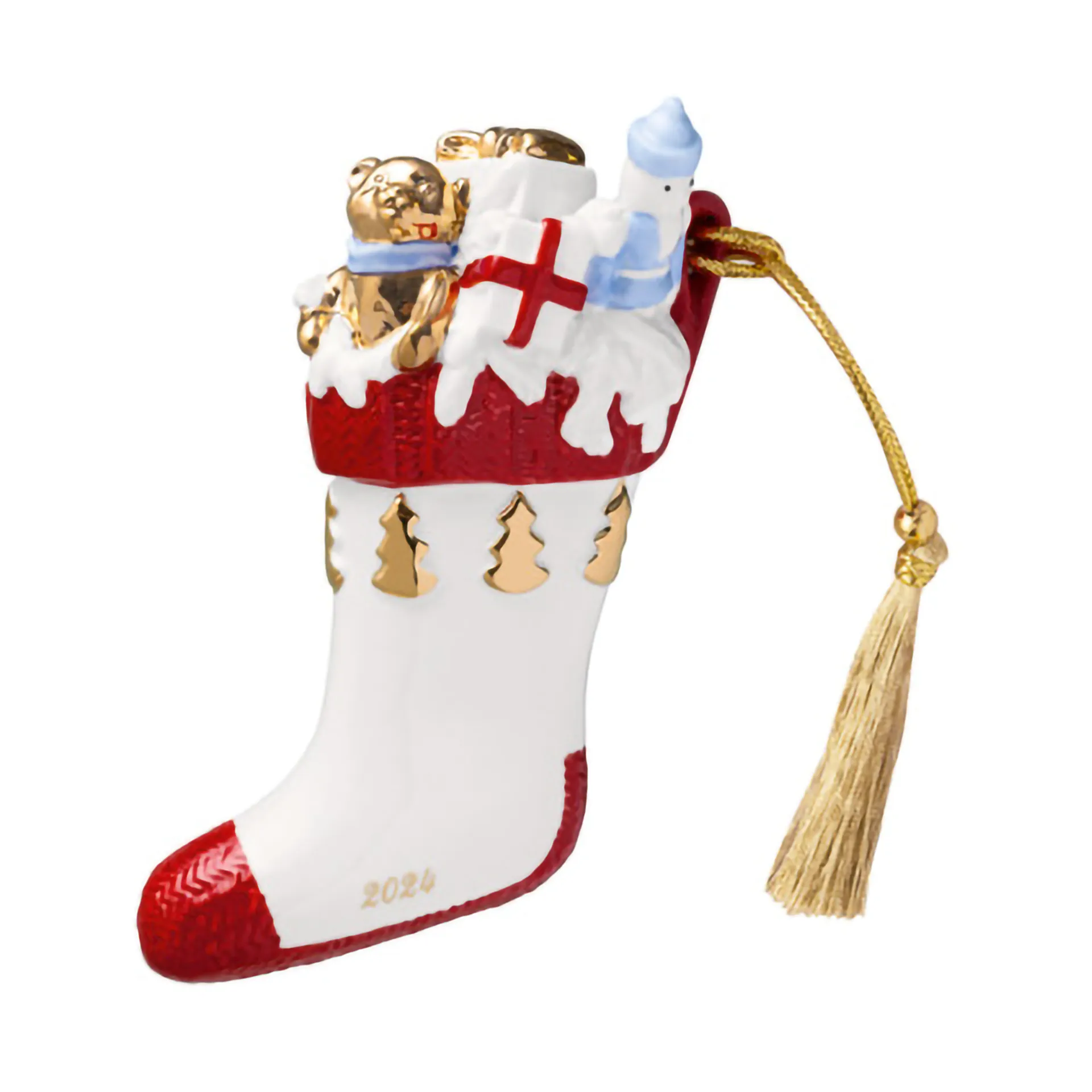 Adorno navideño, bota Christmas Classics, Blanco-rojo Villeroy & Boch