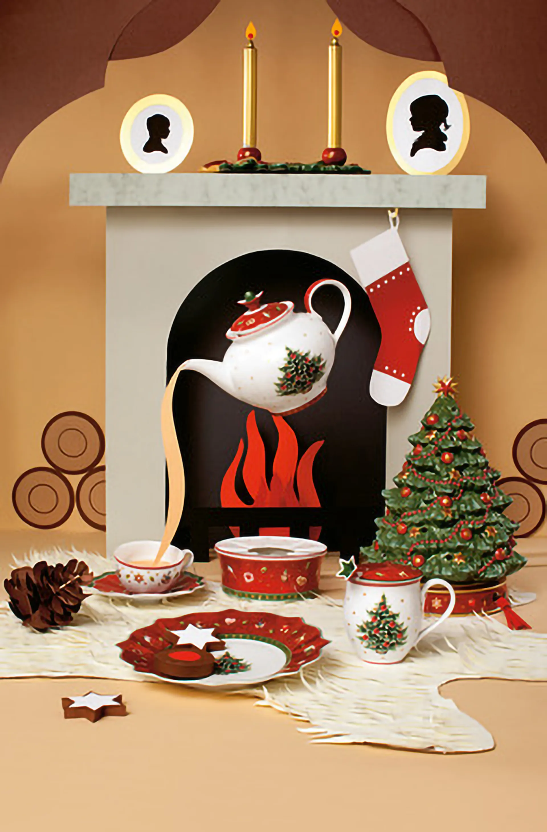 Árbol de Navidad Toy's Delight con caja de música, Blanco-rojo Villeroy & Boch