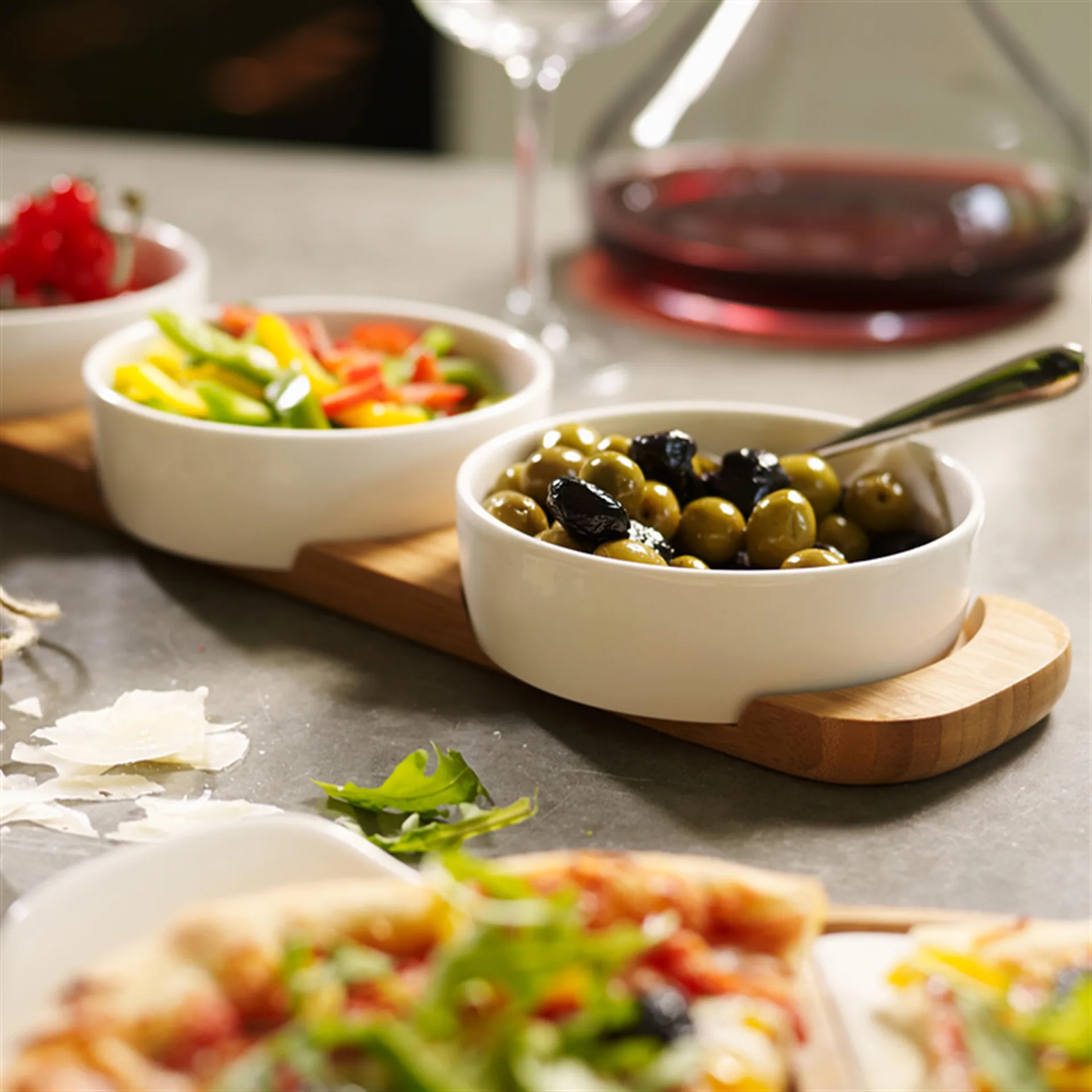 Bol para servir Pizza Passion 4 piezas, bambú Villeroy & Boch