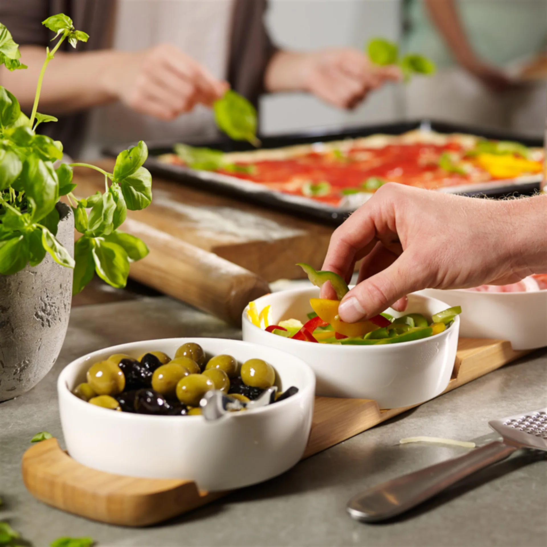 Bol para servir Pizza Passion 4 piezas, bambú Villeroy & Boch