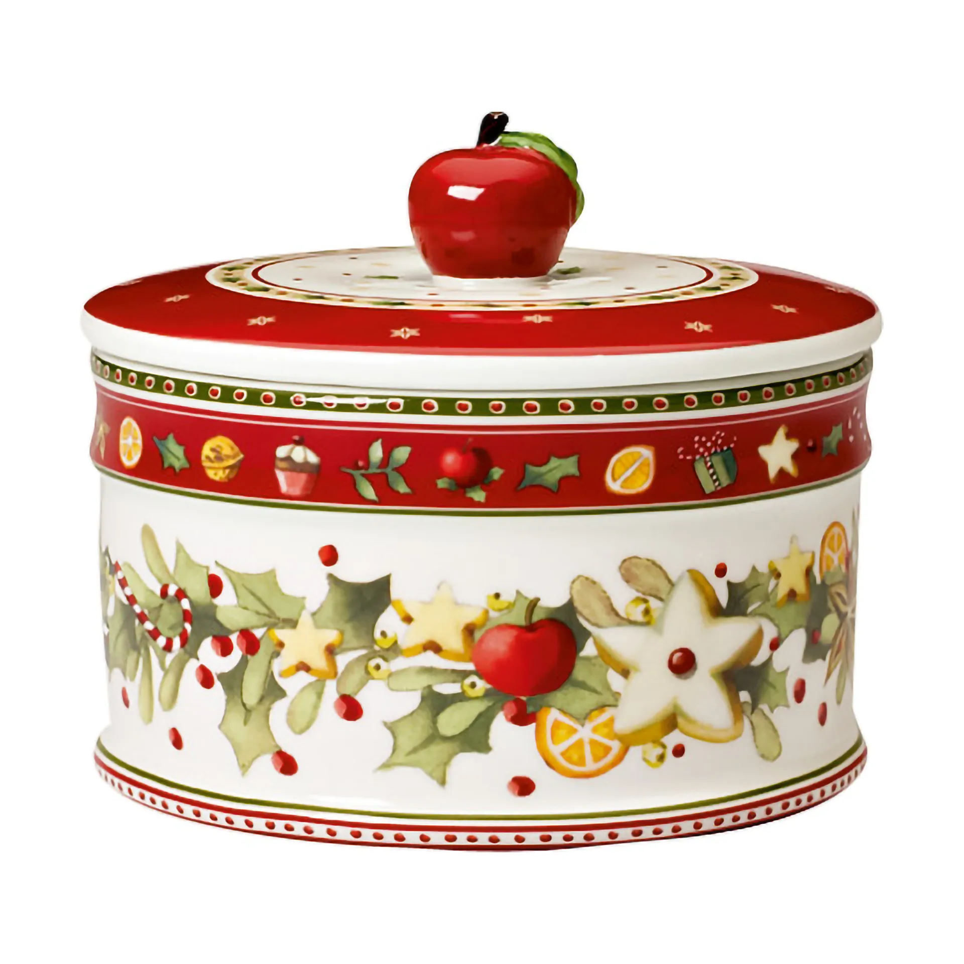 Bote de galletas Winter Bakery M, 0,55 L, Blanco-rojo Villeroy & Boch