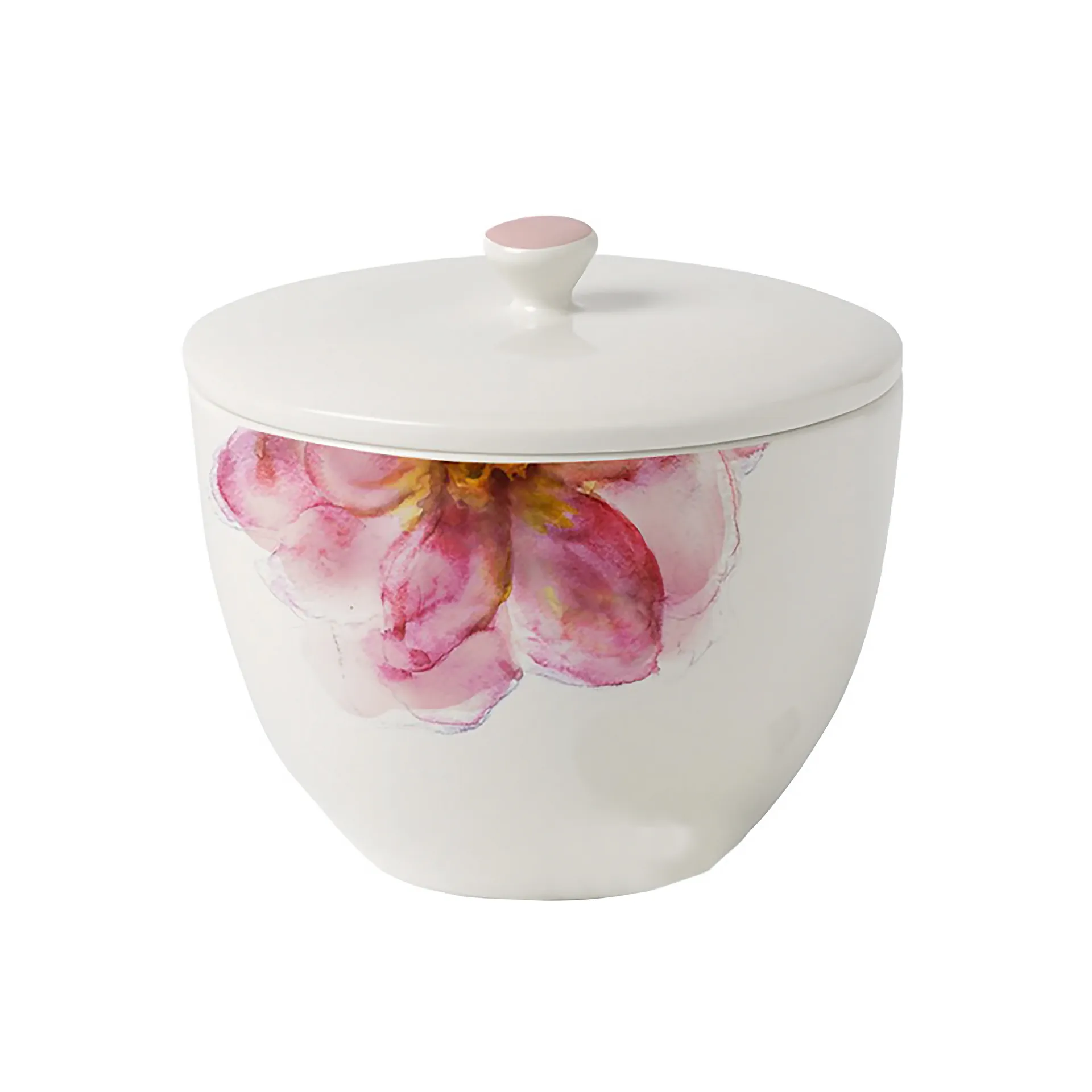 Bote de té con tapa Rose Garden Ø13,5 cm, Blanco Villeroy & Boch