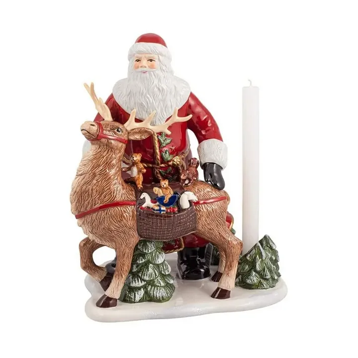 Candelabro Christmas Toys Memory 35 cm - Papá Noel con renos - Villeroy & Boch