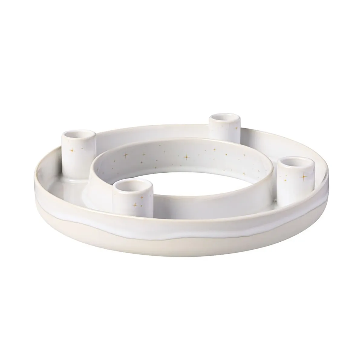 Candelabro de Adviento Winter Glow Ø26 cm, Blanco-beige Villeroy & Boch