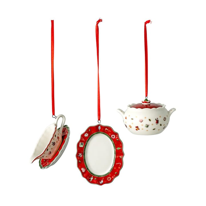 Colgante de Navidad Toy's Delight vajilla 3 piezas - Blanco-rojo - Villeroy & Boch