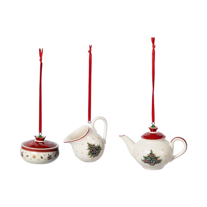 Colgante de Navidad Toy's Delight vajilla de café 3 piezas - Blanco-rojo - Villeroy & Boch