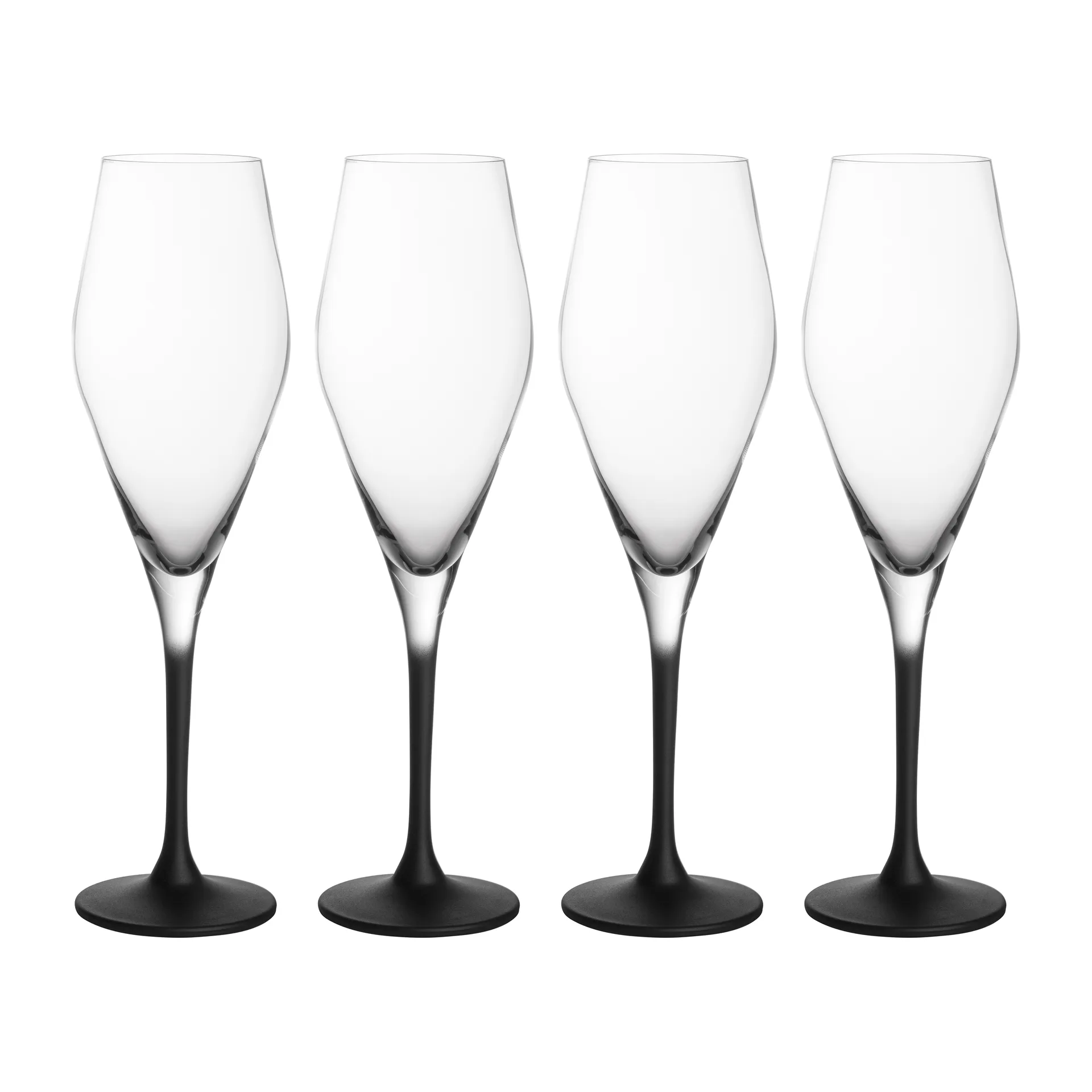 Copas de champagne Manufacture Rock 26 cl, 4-pack, transparente-negro Villeroy & Boch
