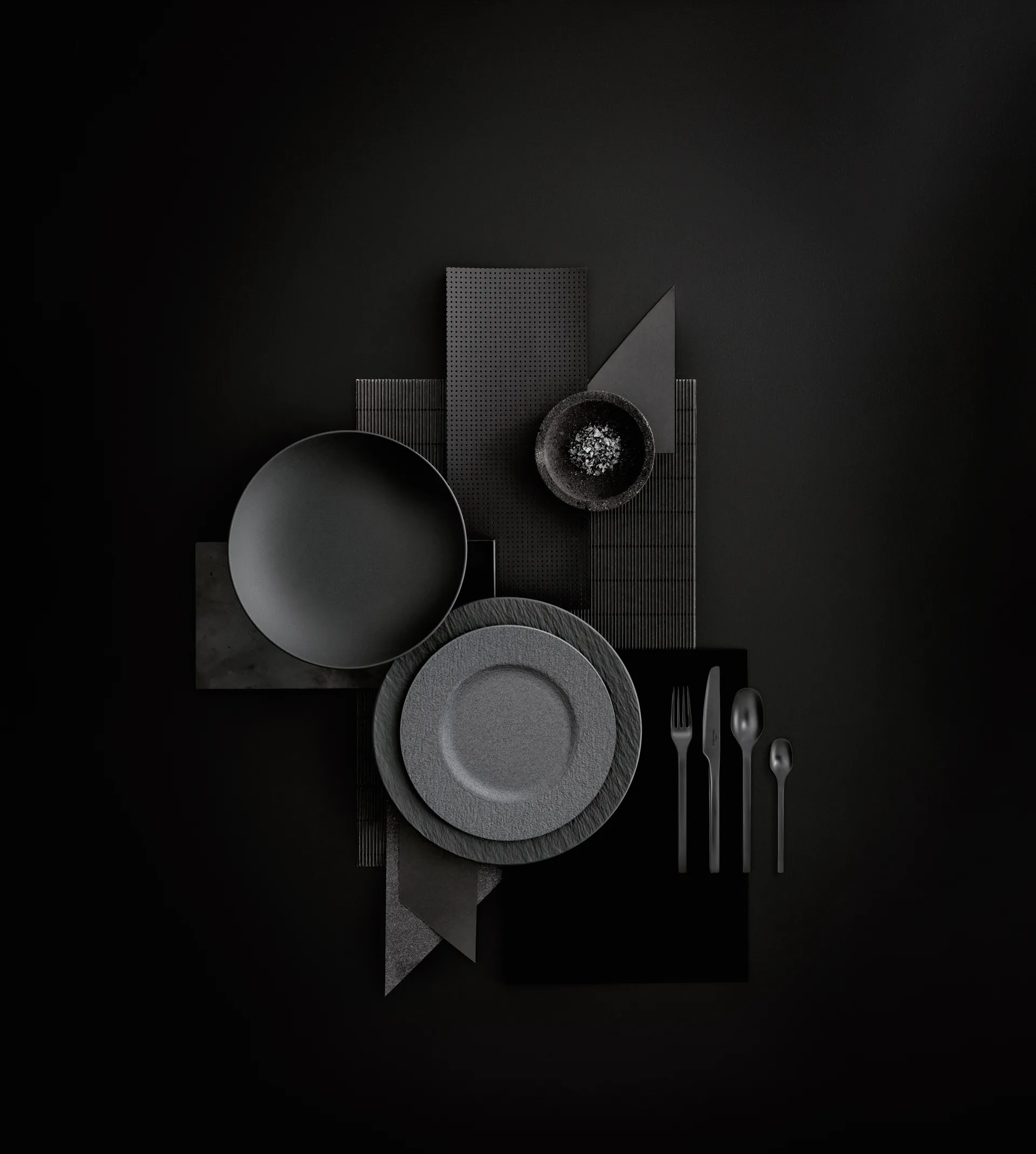 Cubertería Manufacture Rock 16 piezas, negro Villeroy & Boch