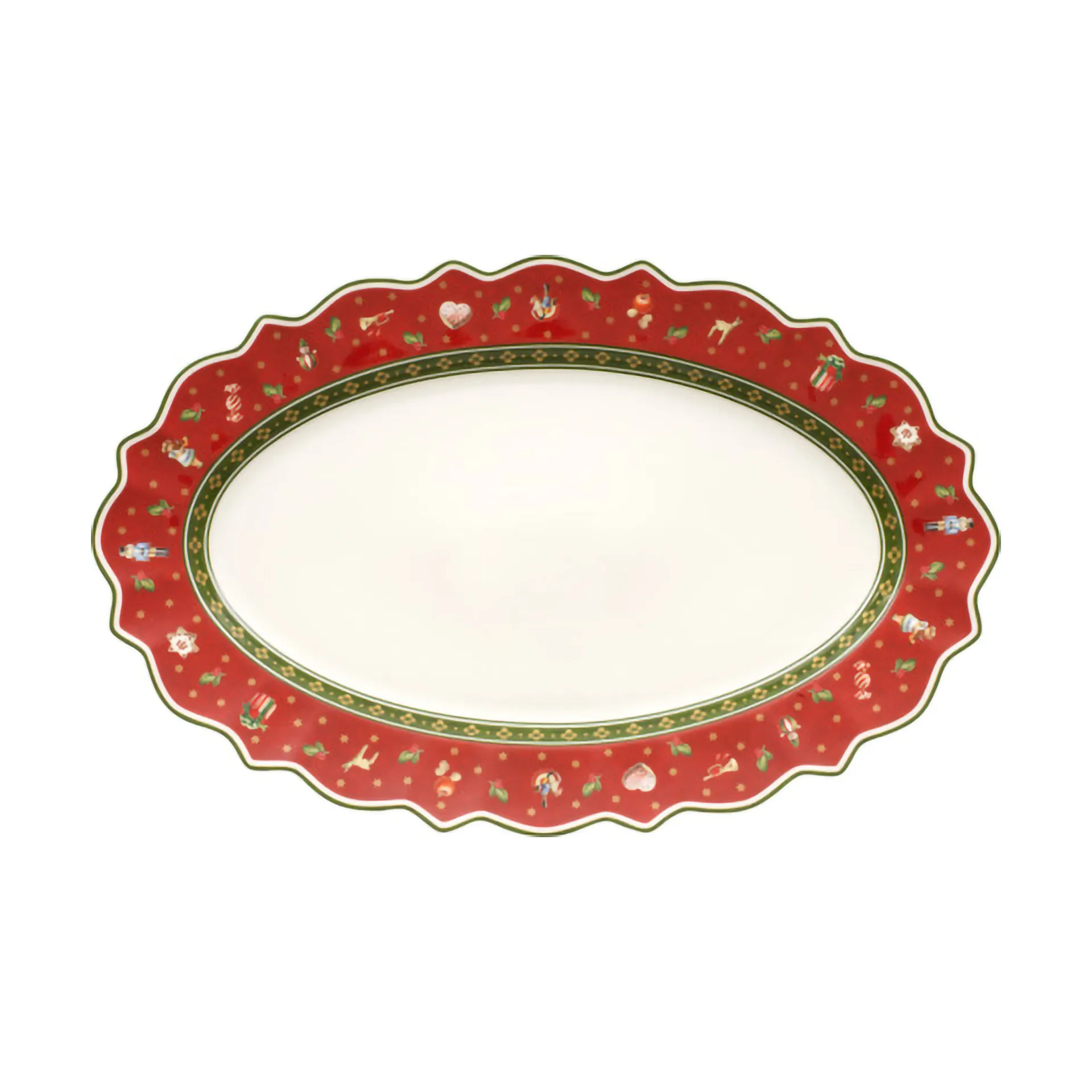 Fuente de servir ovalada Toy's Delight 31x50 cm, Blanco-rojo Villeroy & Boch