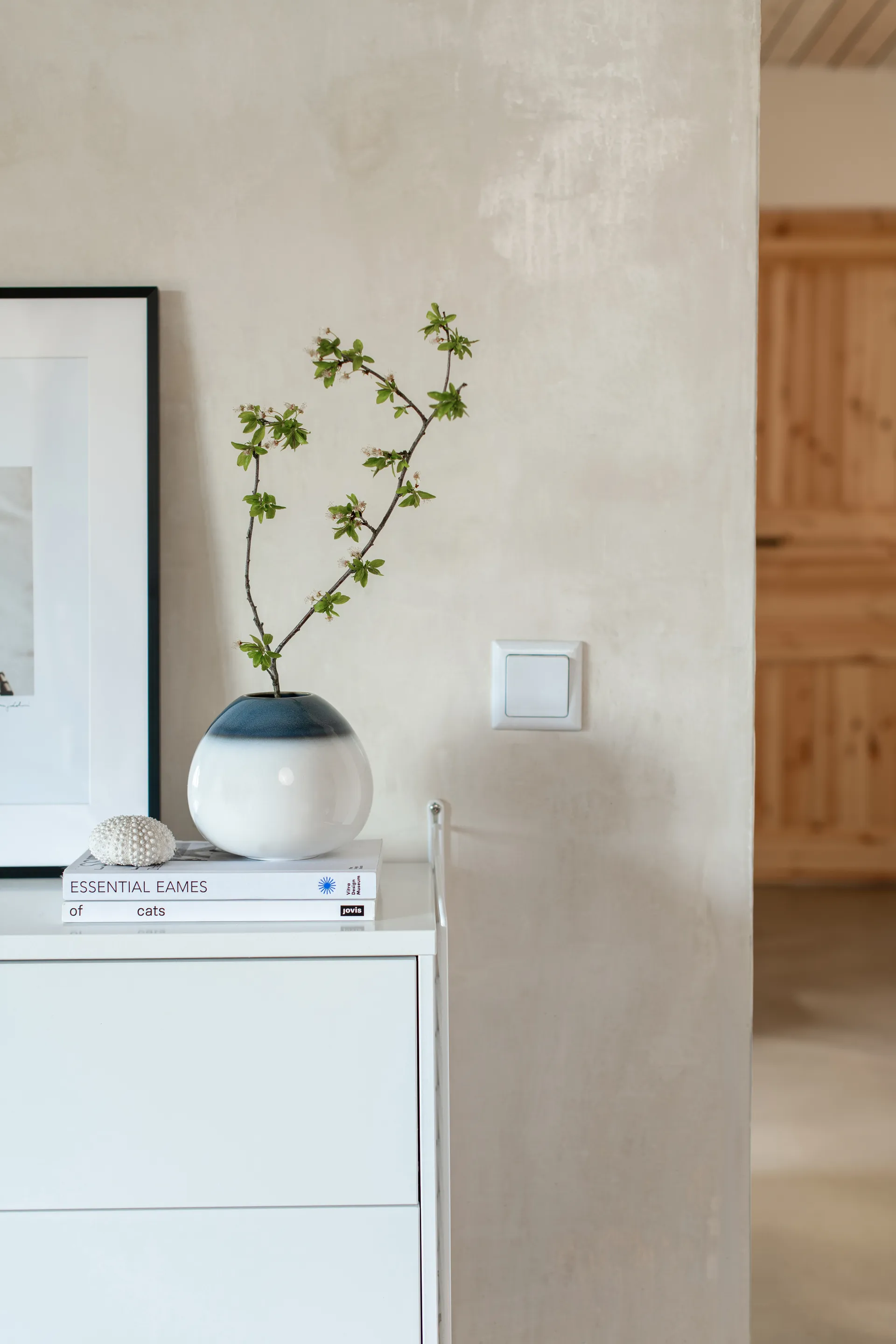 Jarrón Lave Home egg-shaped 13 cm, azul-blanco Villeroy & Boch