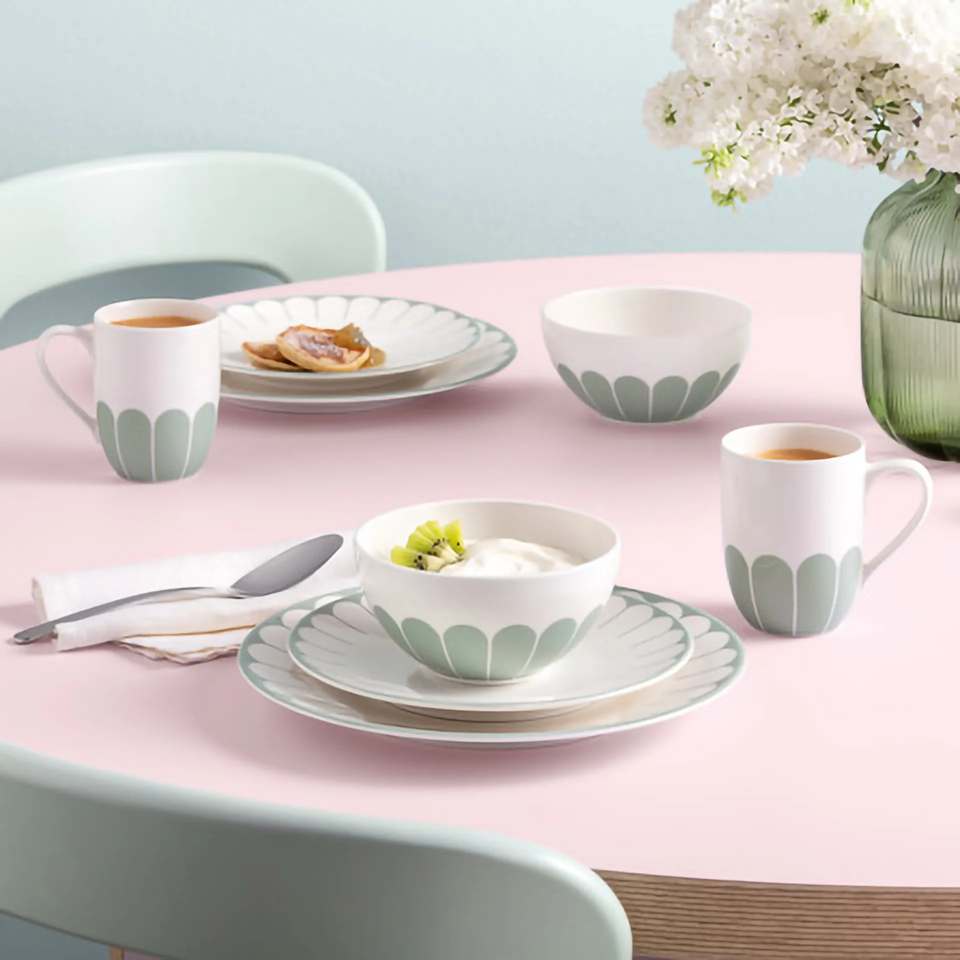 Plato Fleur Ø21 cm, White-green Villeroy & Boch