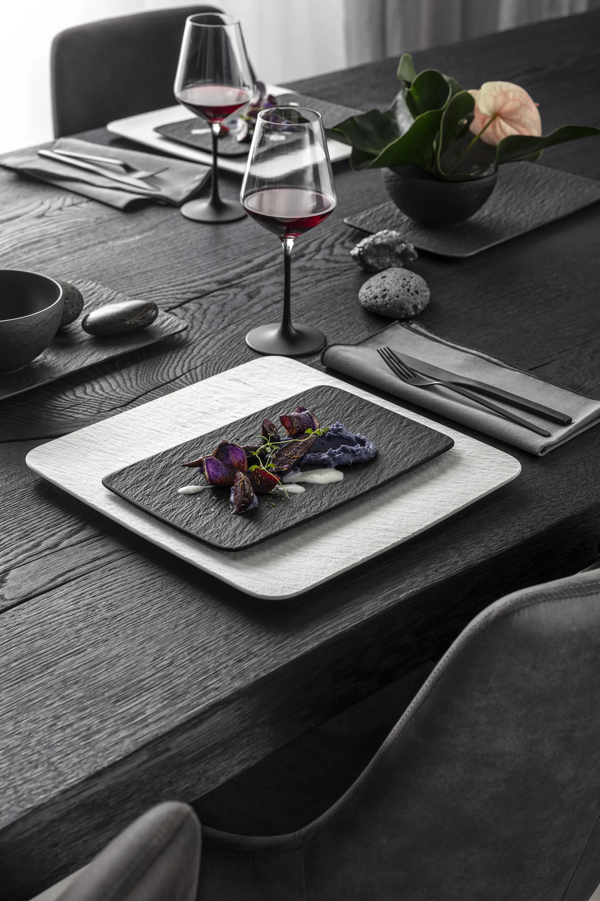 Plato Manufacture Rock 17x28 cm, negro Villeroy & Boch