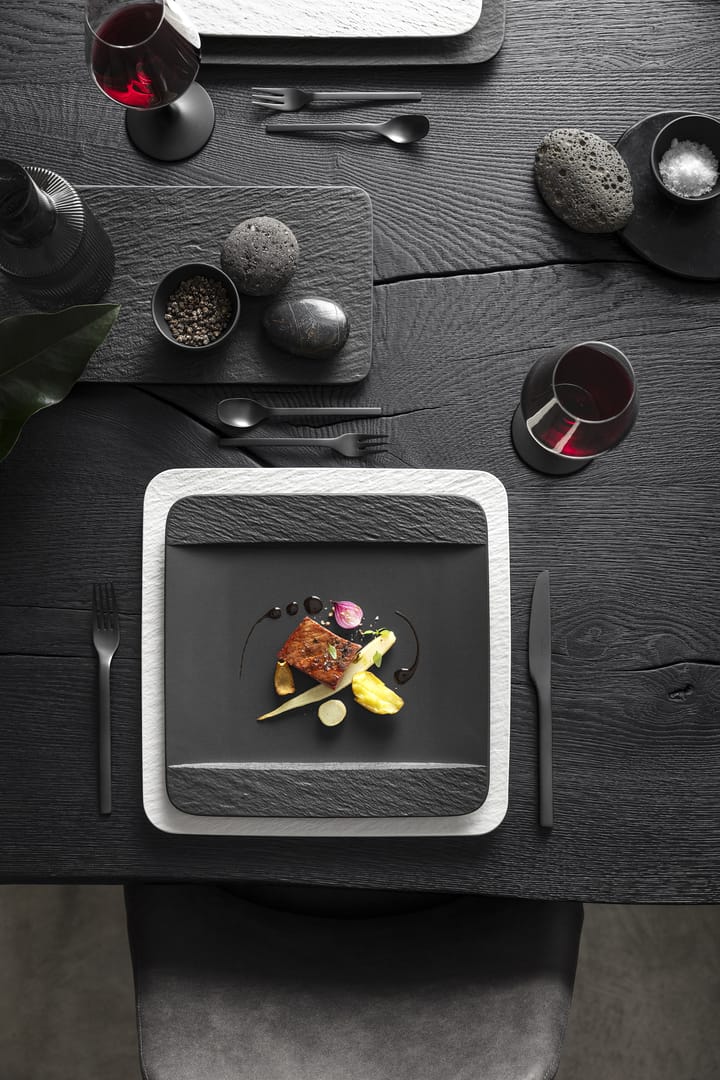 Plato Manufacture Rock 28x28 cm, negro Villeroy & Boch