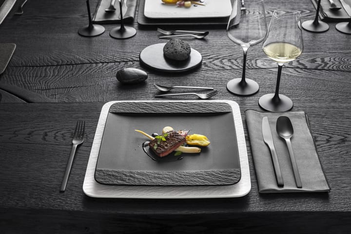 Plato Manufacture Rock 28x28 cm, negro Villeroy & Boch