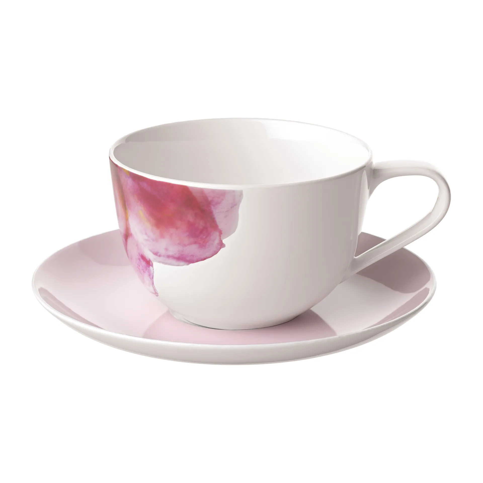 Taza con plato Rose Garden, Rosa-blanco Villeroy & Boch
