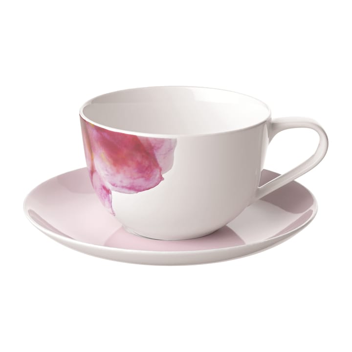 Taza con plato Rose Garden - Rosa-blanco - Villeroy & Boch