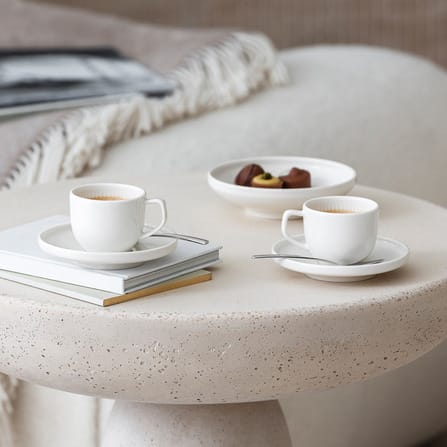 Taza de espresso Afina 5 cl con plato, Blanco Villeroy & Boch