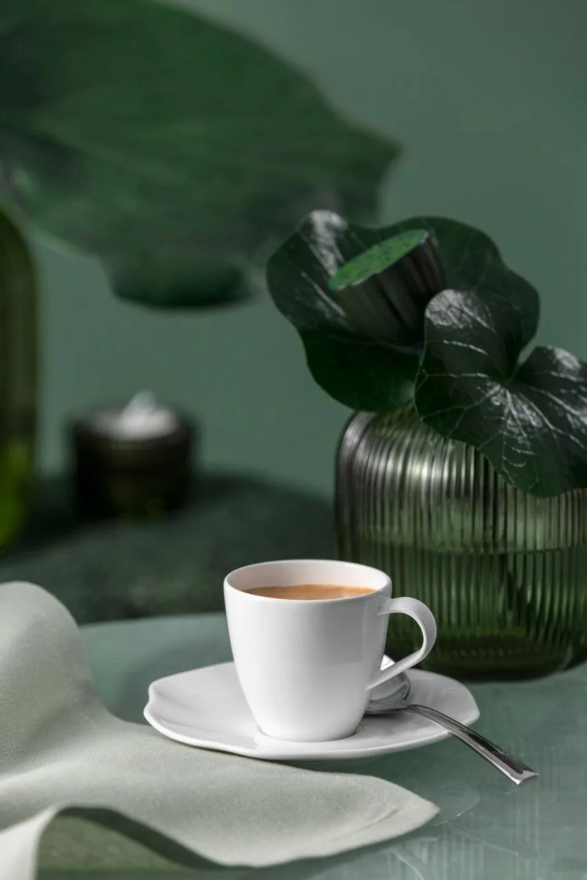 Taza de espresso Pura con plato, Blanco, 2 piezas Villeroy & Boch