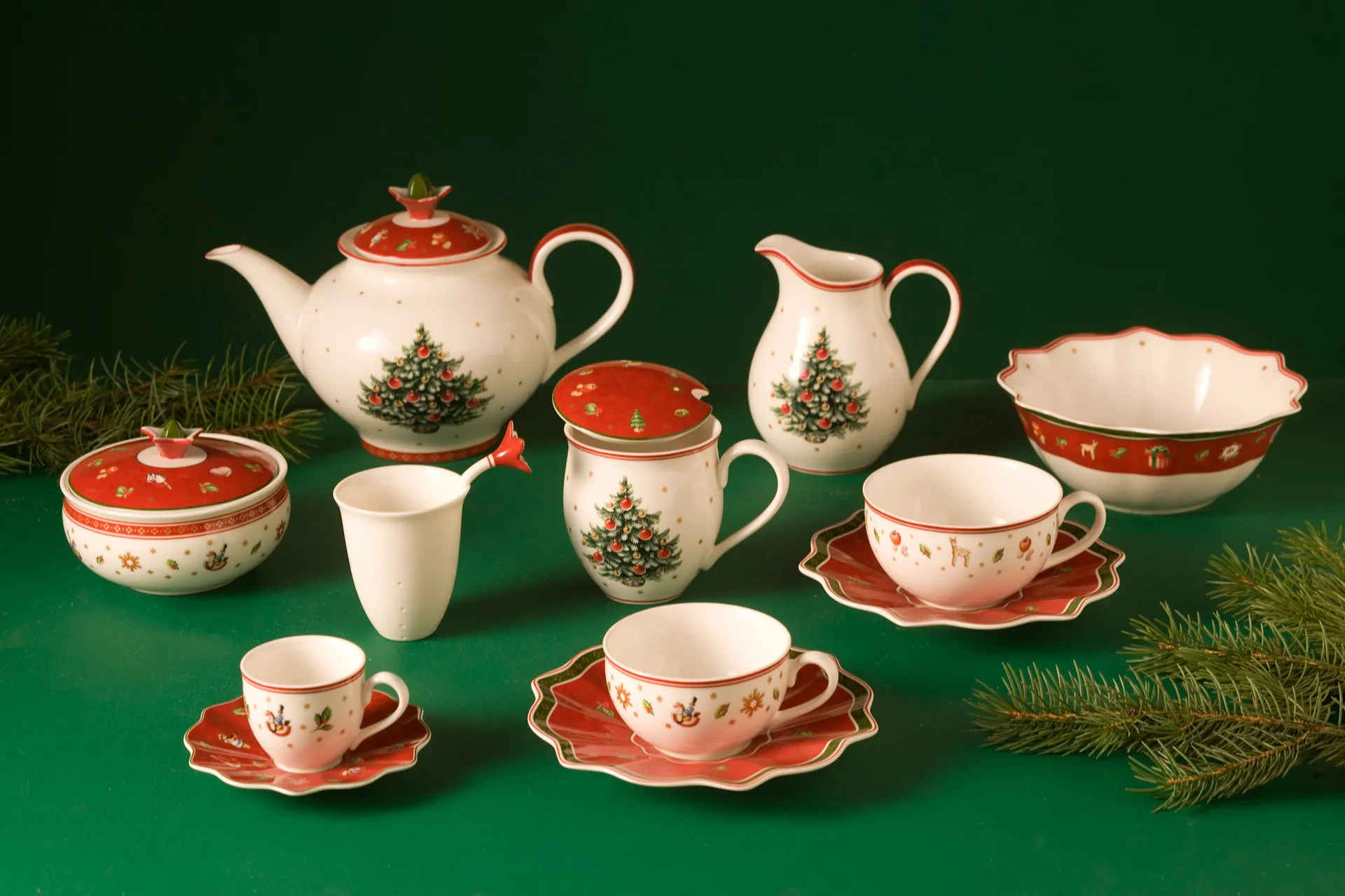 Taza y platillo Toy's Delight 30 cl, blanco-rojo Villeroy & Boch