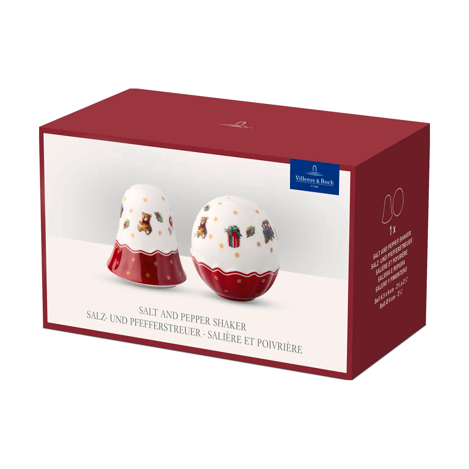 Toy's Delight salero y pimentero, Blanco-rojo, 2 piezas Villeroy & Boch