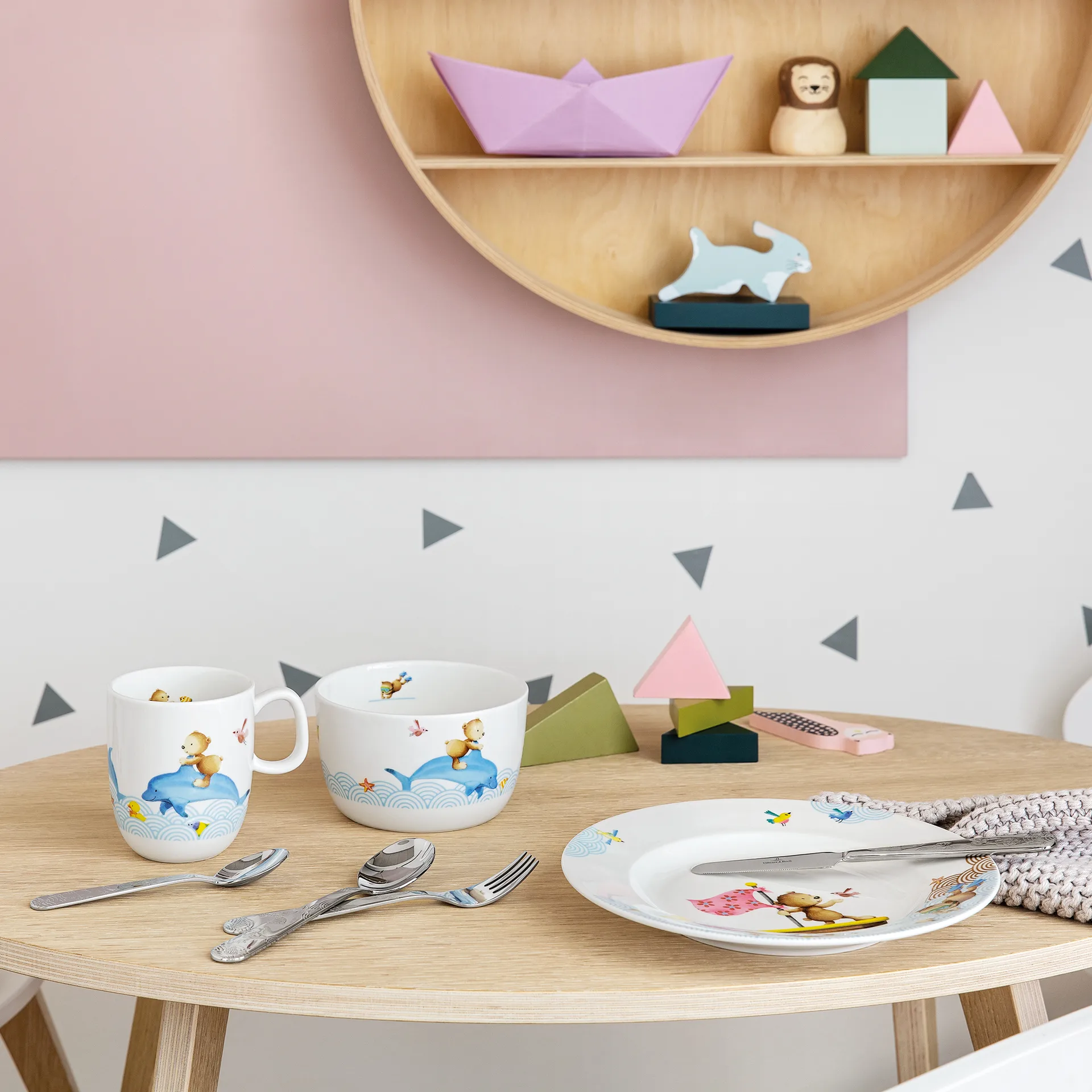 Vajilla infantil y cubierto Happy as a Bear, 7 piezas Villeroy & Boch