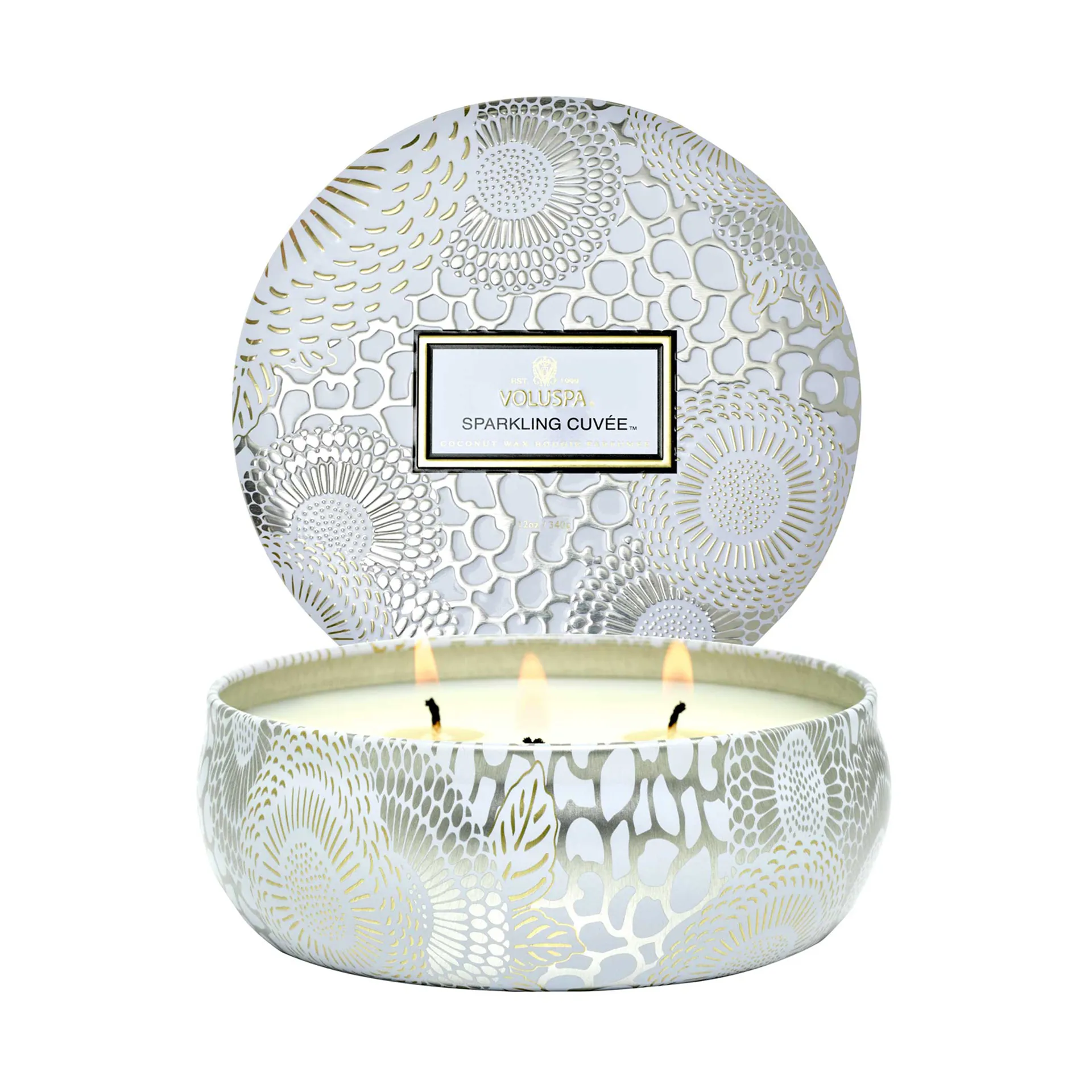 Vela aromática Japonica 3-wick Tin 40 horas, Sparkling Cuvée Voluspa
