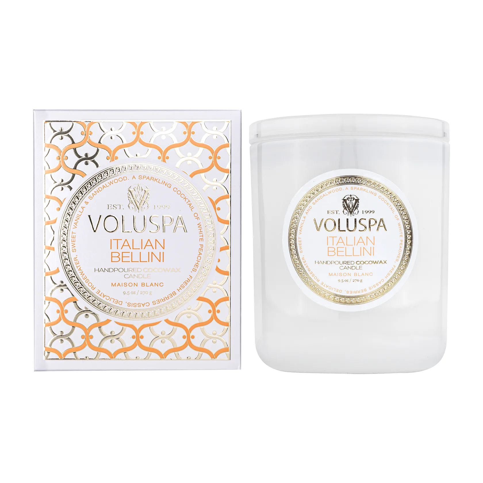 Vela perfumada Classic Maison Blanc 60 horas, Italian Bellini Voluspa