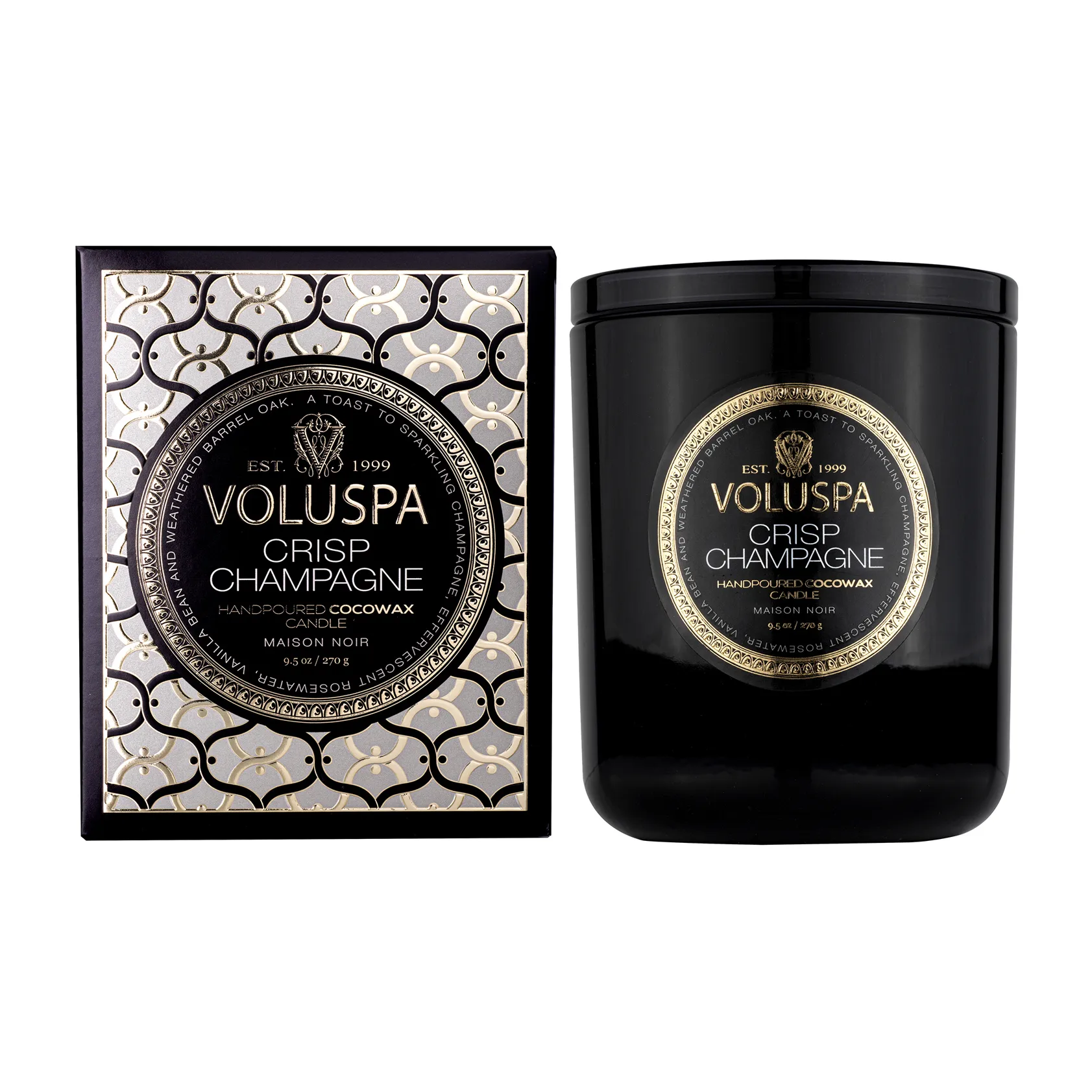 Vela perfumada Classic Maison Noir 60 horas, Crisp Champagne Voluspa