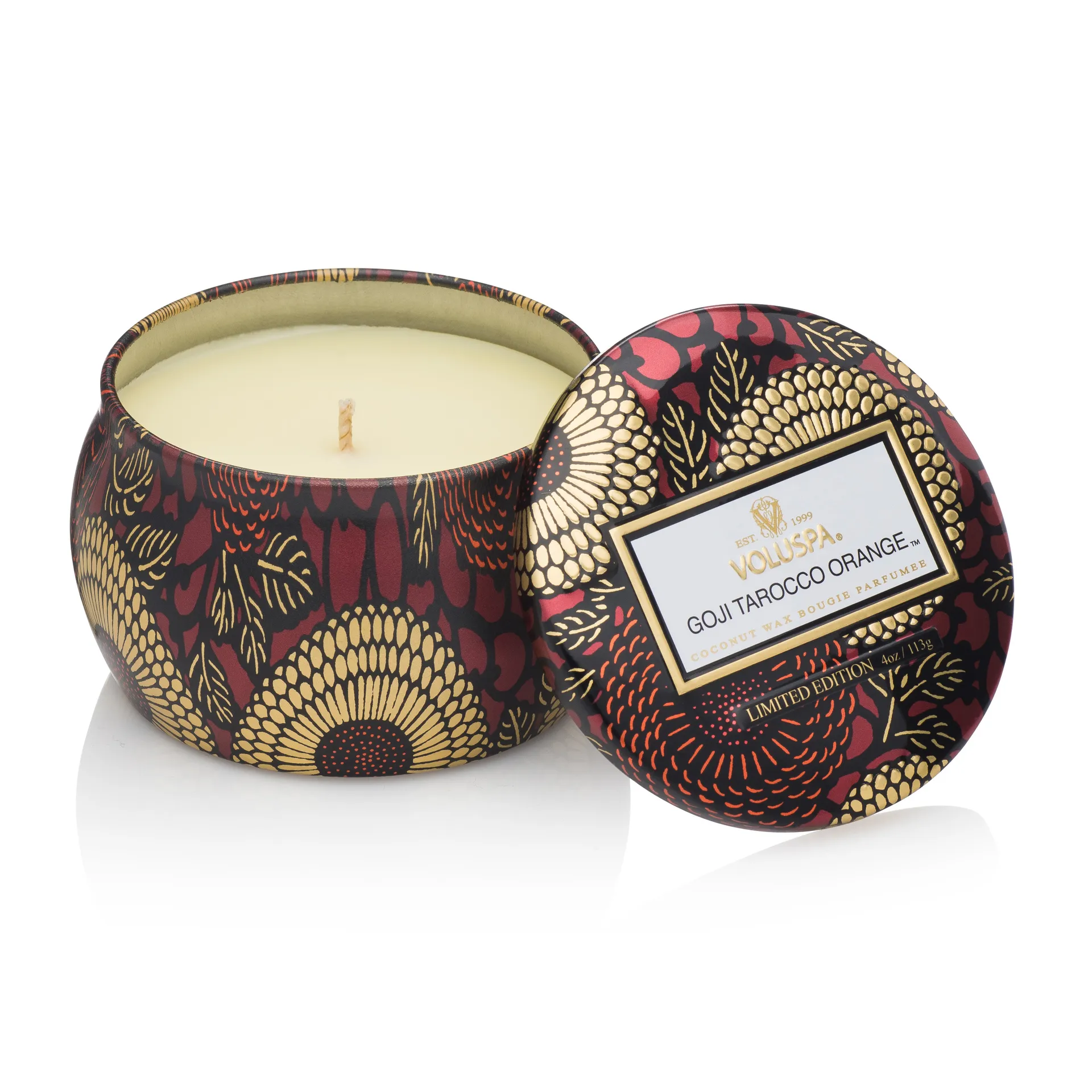 Vela perfumada Decorative Tin 25h, Goji & Tarocco Orange Voluspa