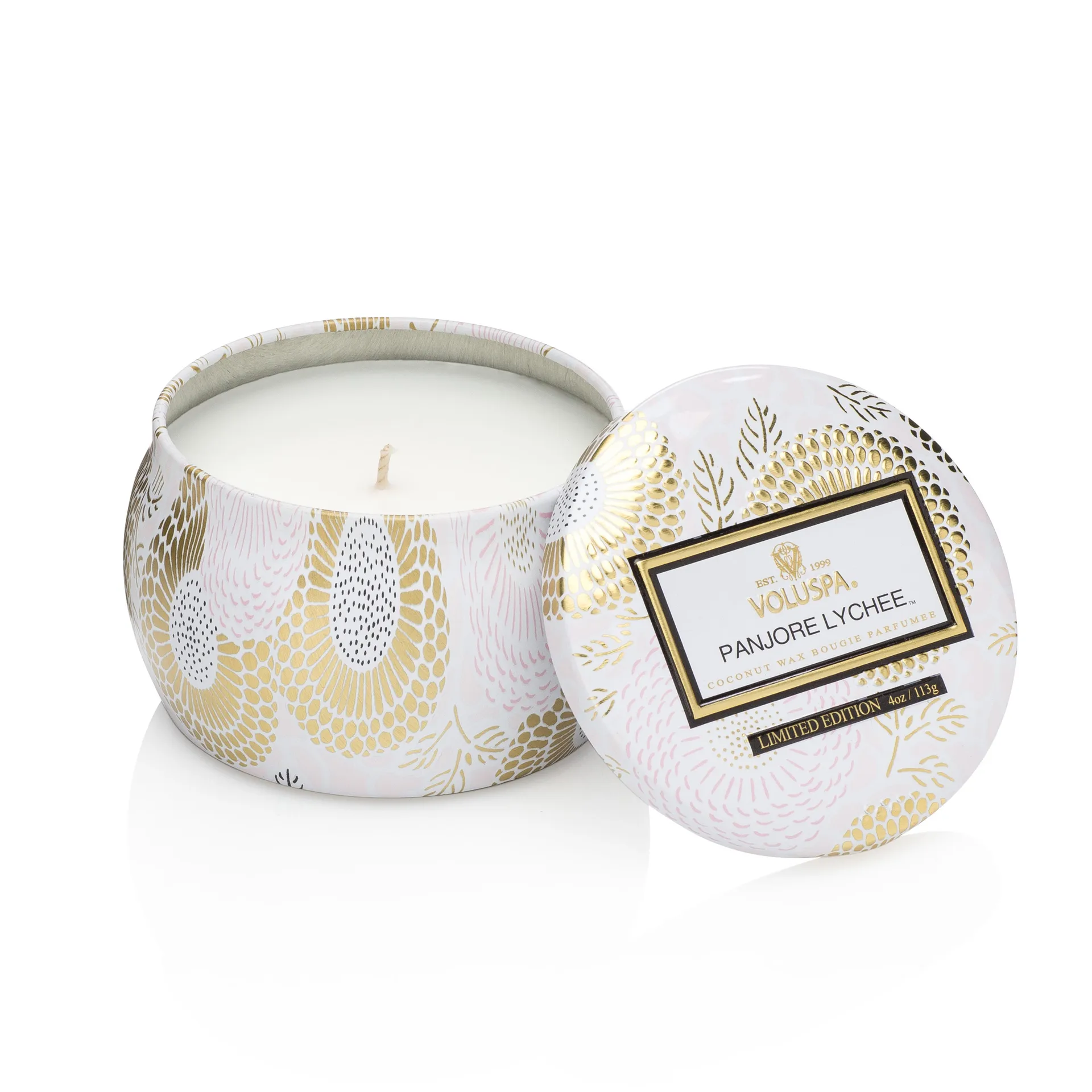 Vela perfumada Decorative Tin 25h, Panjore Lychee Voluspa