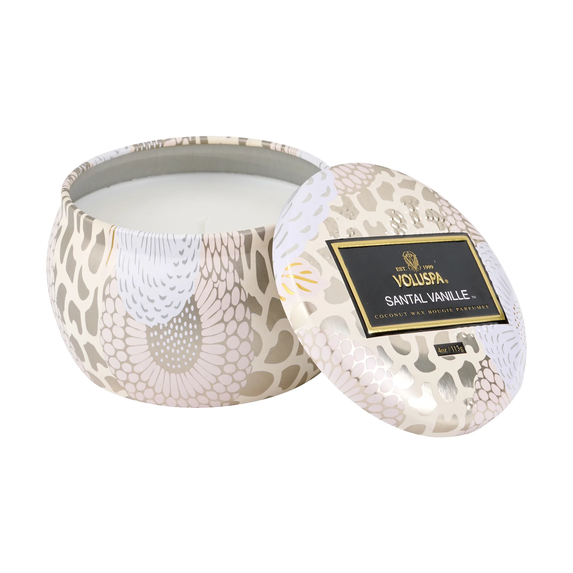 Vela perfumada Decorative Tin 25h, Santal Vanille Voluspa