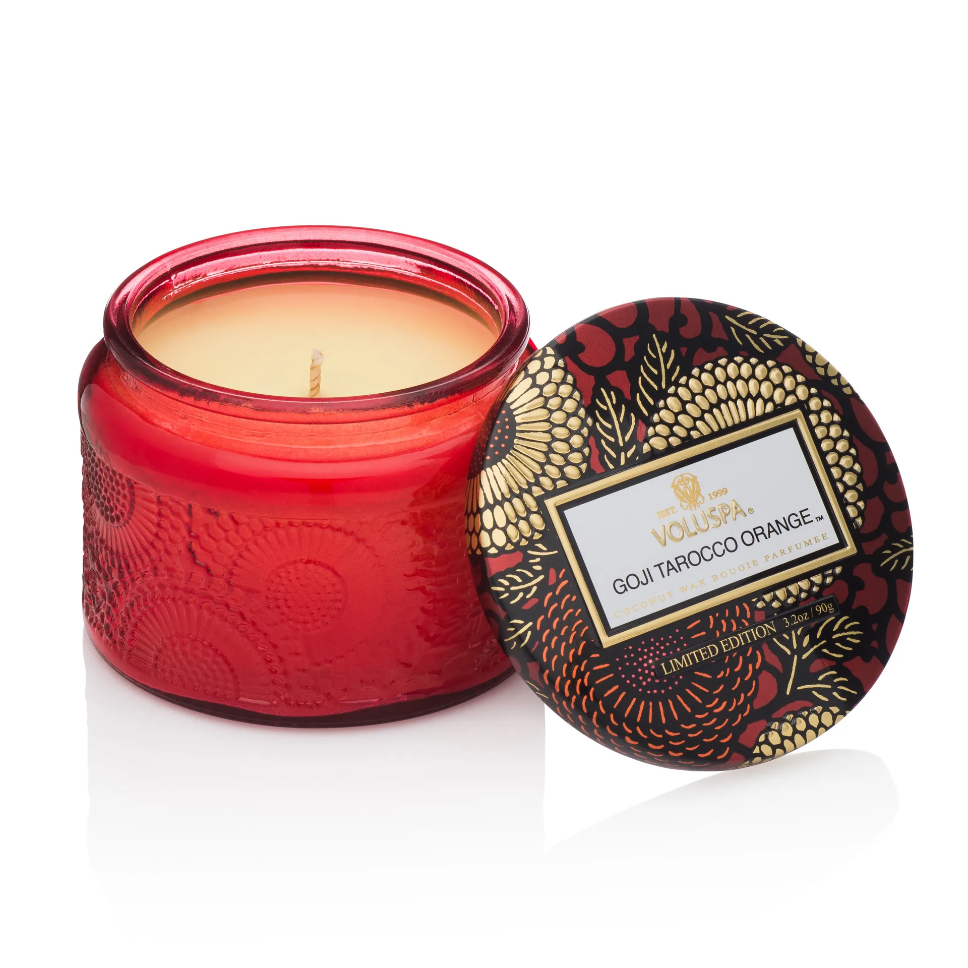 Vela perfumada en bote de cristal 25 horas, Goji Tarocco Orange Voluspa