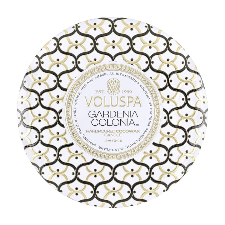 Vela perfumada Maison Blanc 3-wick Tin 40 horas - Gardenia Colonia - Voluspa