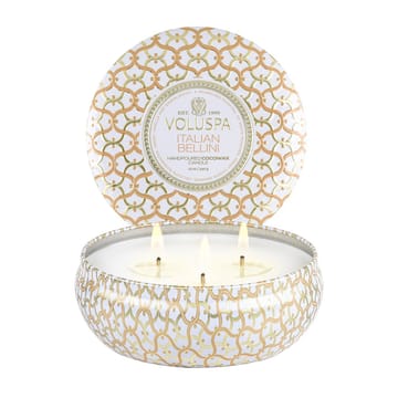 Vela perfumada Maison Blanc 3-wick Tin 40 horas - Italian Bellini - Voluspa