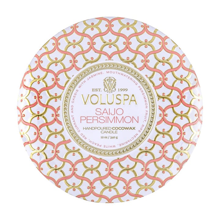 Vela perfumada Maison Blanc 3-wick Tin 40 horas, Saijo Persimmon Voluspa