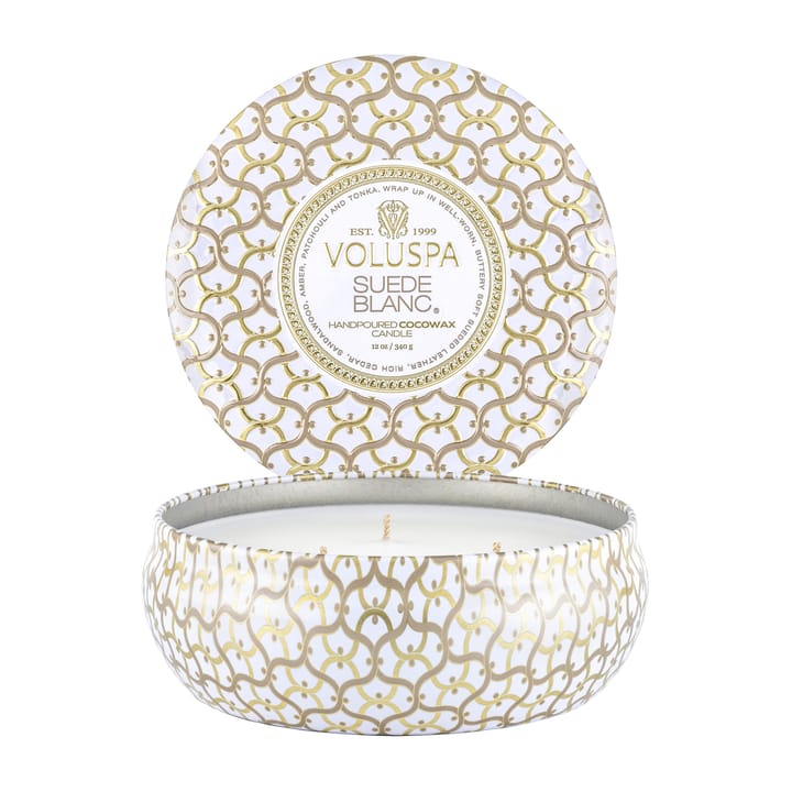 Vela perfumada Maison Blanc 3-wick Tin 40 horas - Suede Blanc - Voluspa