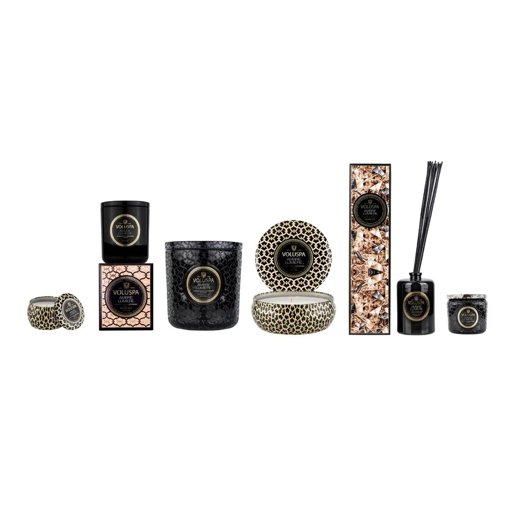 Vela perfumada Maison Noir 3-wick Tin 40 horas, Ambre Lumiere Voluspa