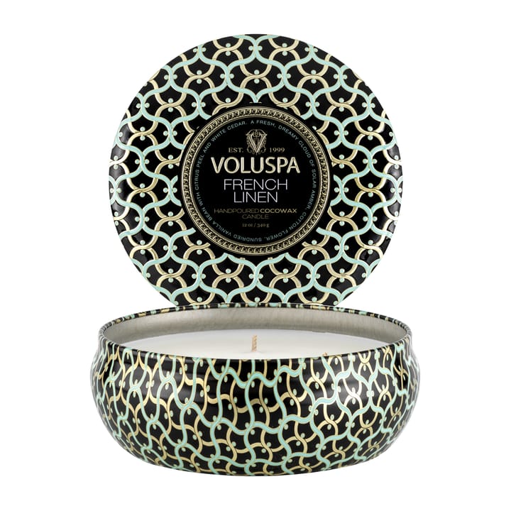 Vela perfumada Maison Noir 3-wick Tin 40 horas - French Linen - Voluspa