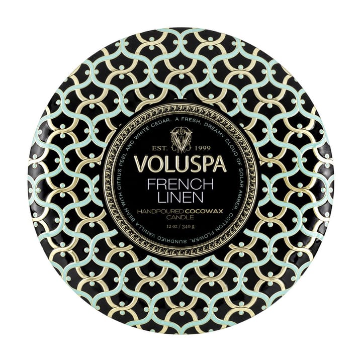 Vela perfumada Maison Noir 3-wick Tin 40 horas, French Linen Voluspa
