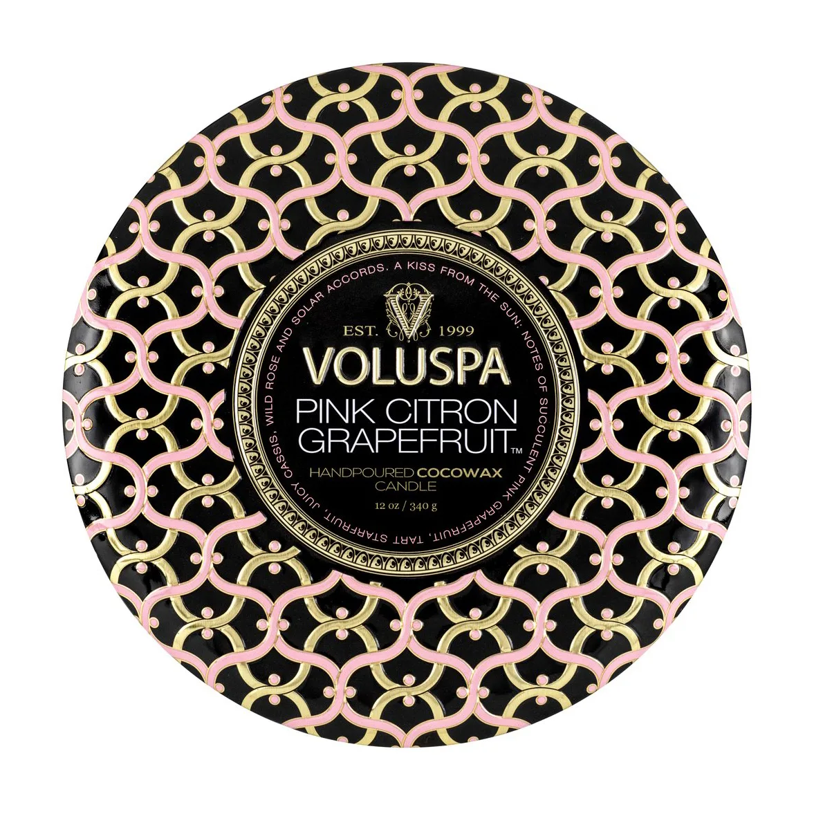 Vela perfumada Maison Noir 3-wick Tin 40 horas, Pink Citron Grapefruit Voluspa