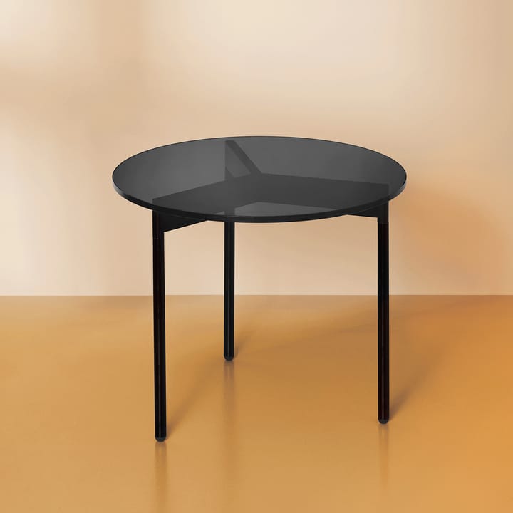 Mesa auxiliar con bastidor inferior negro From Above Ø52 cm , Gris Warm Nordic