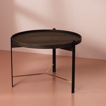 Mesa de centro Compose Ø70 cm con base de latón - Smoked oak - Warm Nordic