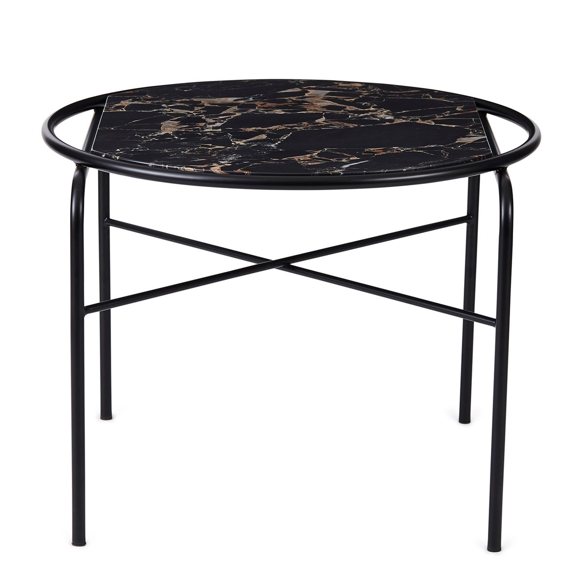 Warm Nordic Mesa de centro Secant de mármol 60 cm Black-gold