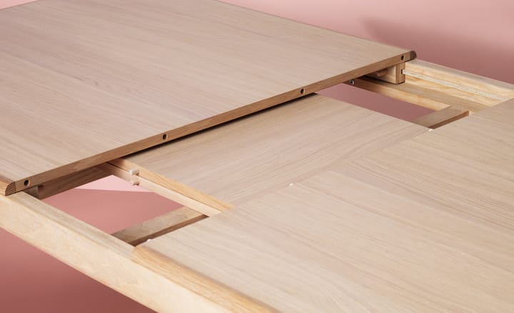 Mesa Evermore con 2 extensiones de 45 cm cada una, Natural oak, 160 cm Warm Nordic