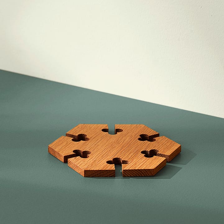 Salvamanteles Gourmet Wood Trivet hexagonal, Roble Warm Nordic