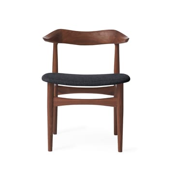 Silla Cow Horn - Tela anthracite melange, base de nogal - Warm Nordic