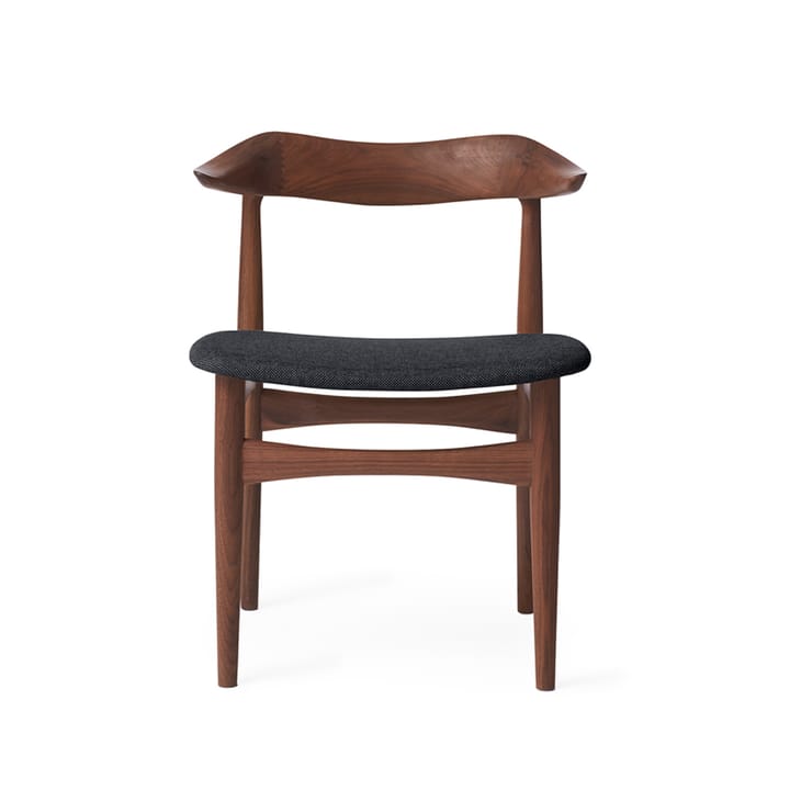 Silla Cow Horn - Tela anthracite melange, base de nogal - Warm Nordic