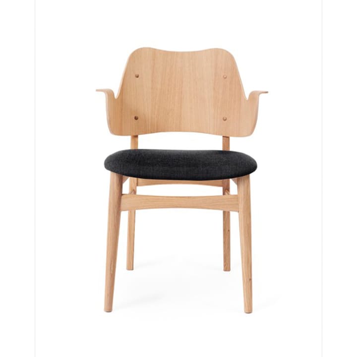 Silla Gesture asiento tapizado - Antracita-estructura de roble aceitado blanco - Warm Nordic