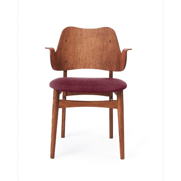 Silla Gesture asiento tapizado - Bordeaux-estructura de roble con aceite de teca - Warm Nordic